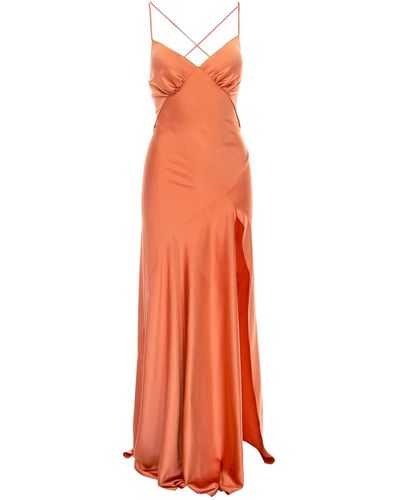ROSERRY Seville Satin Maxi Dress In Orange