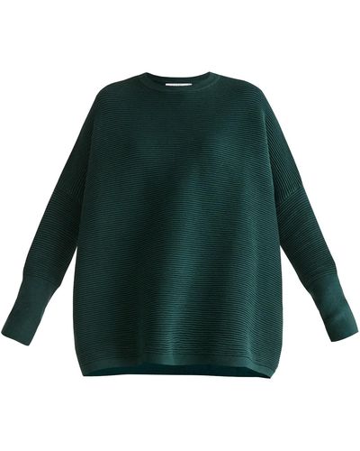 Paisie Ribbed Sweater In Dark - Green