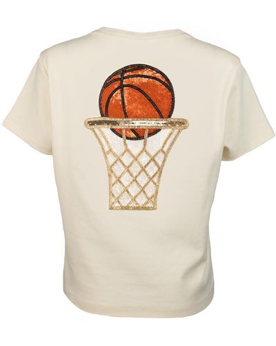 Laines London Embellished Basketball T-shirt - White