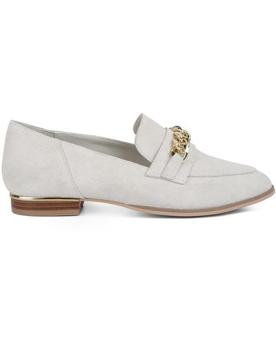 Rag & Co Neutrals Ricka Chain Embellished Loafers In - White