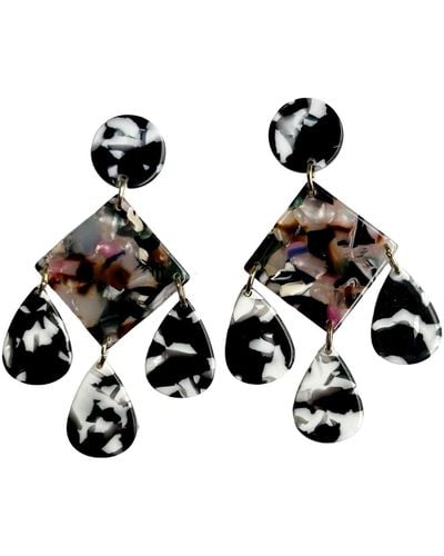 CLOSET REHAB Chandelier Diamond Drop Earrings In Smokin' Hot Remixed - Black