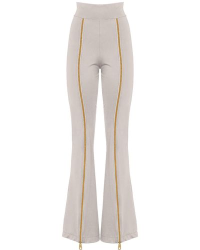 ANTONINIAS Neutrals Zipnisa Elegant Trousers With Zip In - White