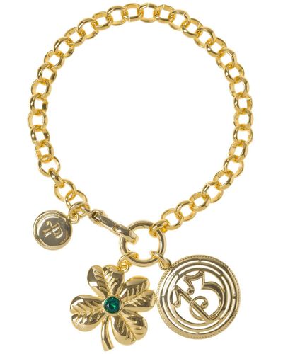 Patroula Jewellery Gold Belcher Talisman Luck Bracelet - Metallic