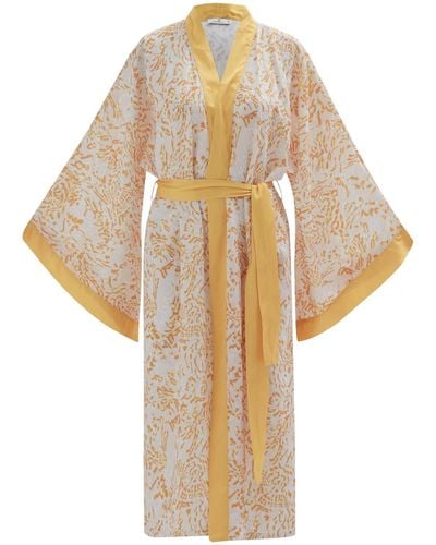 Peraluna Sitara Satin Kimono Mustard - Natural