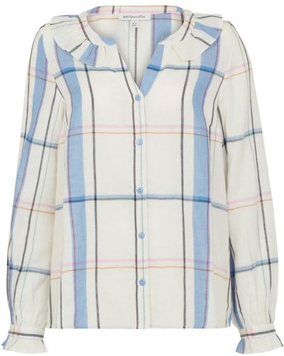 Emily and Fin Susie Sunset Haze Plaid Blouse - Blue