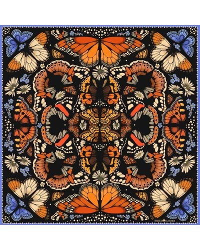 Emily Carter The British Butterfly Silk Scarf - Metallic