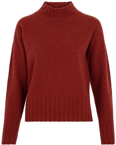 Paul James Knitwear S Lambswool Lola Grown On Neck Sweater - Red