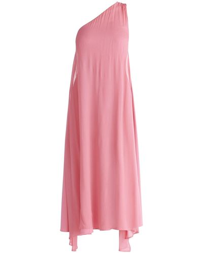Paisie One Shoulder Flowy Dress In Pink