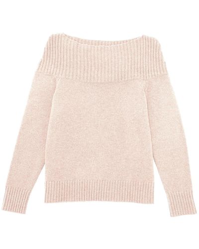 Loop Cashmere Cashmere Boat Neck Sweater In Ballet Pink - Natural