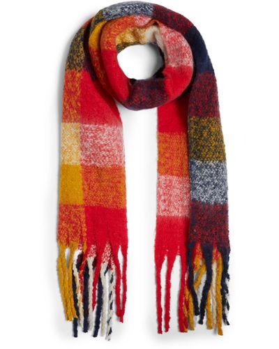 James Lakeland Arlequin Chequered Scarf Red