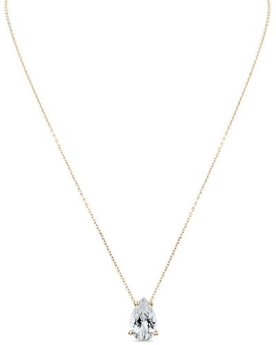SALLY SKOUFIS Droplet Necklace With Made White Diamond In Gold - Metallic