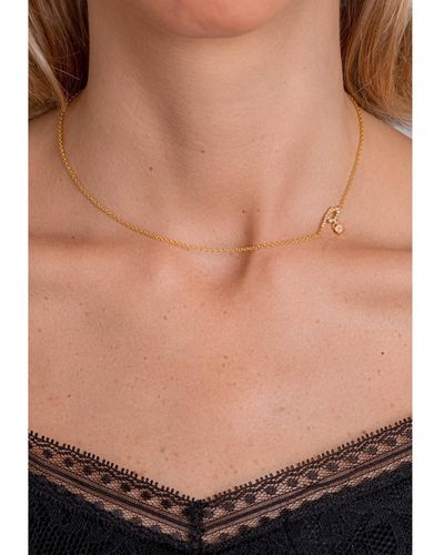 Lavani Jewels Zircon "p" Initial Necklace - Brown