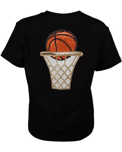 Laines London Embellished Basketball T-shirt - Black