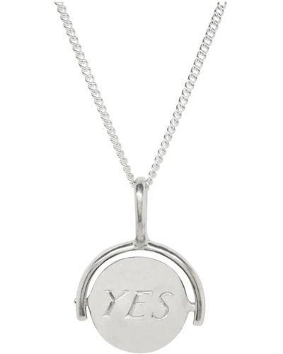 Katie Mullally Your Choice Yes Or No Circle Spinning Charm & Chain In - Metallic