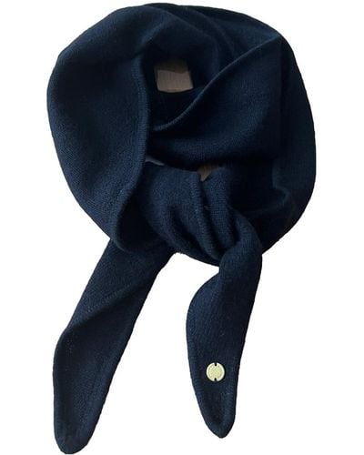 tirillm Ayla Small Neck Scarf In Soft Pure Cashmere - Blue