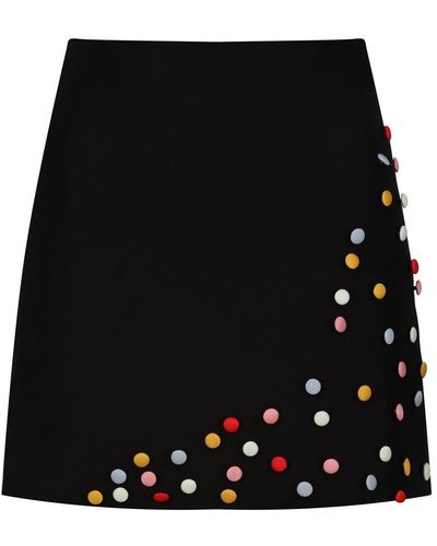 Storm Label 'smartie' Mini Skirt With Coloured Buttons - Black