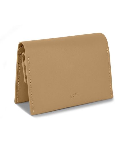 godi. Coin & Card Leather Wallet - Natural