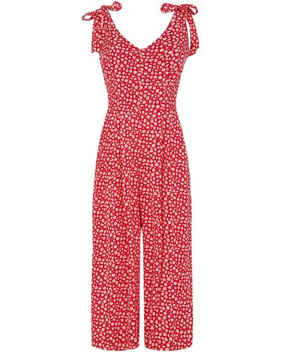 Emily and Fin Anna Red Ditsy Daisy Jumpsuit