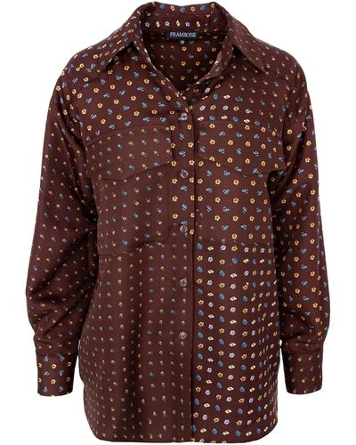 Framboise Naty Silk Shirt - Brown