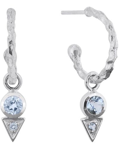 Charlotte's Web Jewellery Trikona Peace Hoop Earrings - Blue