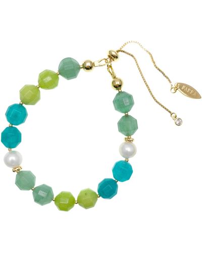 Farra Candy Color Natural Jade Gemstone Adjustable Bracelet - Green