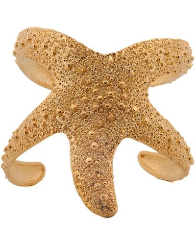 Ebru Jewelry Majestic Starfish Chunky Cuff Bracelet - Metallic