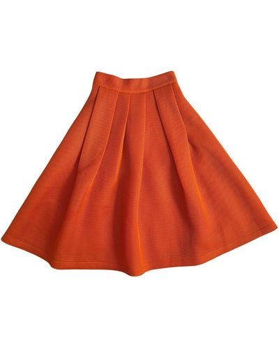 L2R THE LABEL Full Midi Skirt In Orange