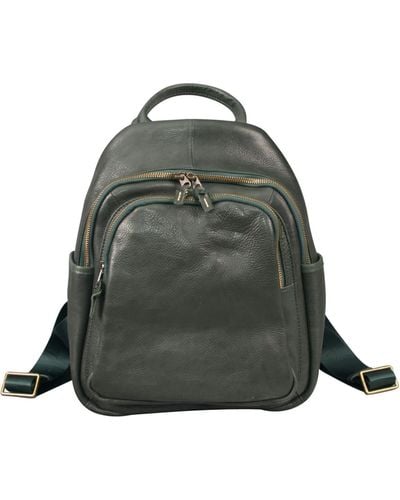 Rimini Leather Backpack 'greta' - Green