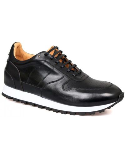 DAVID WEJ Leather Smart Sneakers – - Black