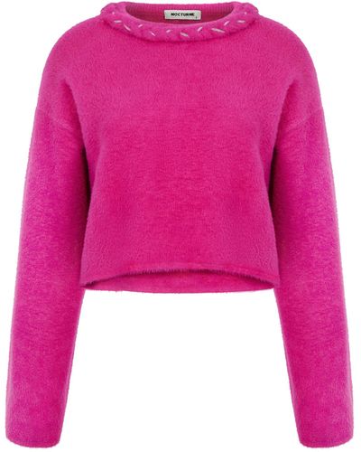 Nocturne Embellished Knit Sweater - Pink