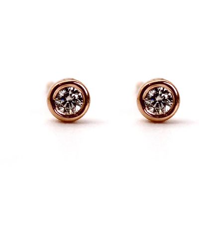 VicStoneNYC Fine Jewelry Natural Diamond Stud Earrings - Pink