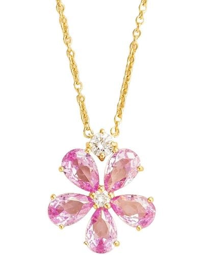 Juvetti Florea Gold Necklace Pink Sapphire & Diamond