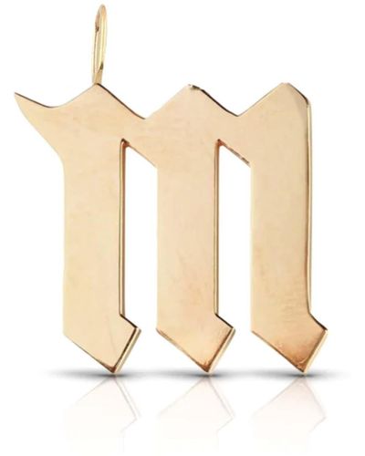 770 Fine Jewelry Solid Gothic "h" Initial Charm - Metallic