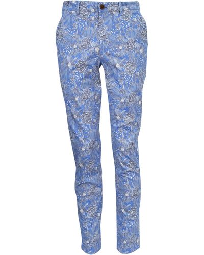 lords of harlech Jack Handcut Floral Pant - Blue