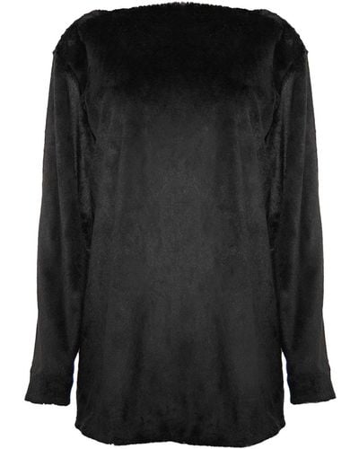 ADIBA Vegan Fur Oversized Mini Dress - Black