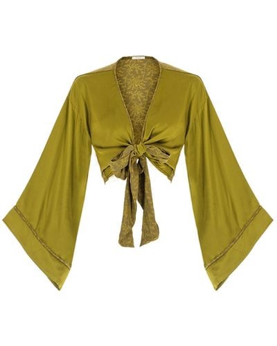 Movom Aspen Tie Front Blouse - Green
