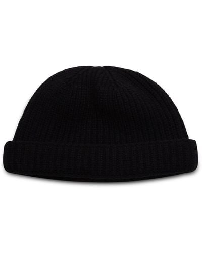 Burrows and Hare Lambswool Beanie Hat - Black