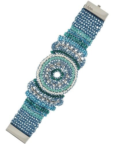 Lavish by Tricia Milaneze Ocean Blue Mix Ripples Maxi Handmade Crochet Bracelet