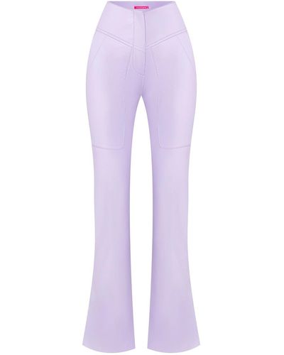 Fickle Hearts Lilac Dahlia Vegan Leather Pants - Purple