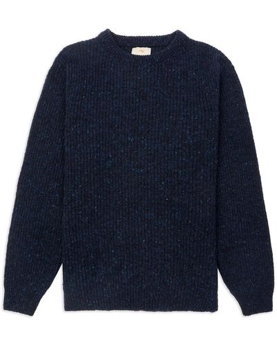 Burrows and Hare Ribbed Donegal Jumper - Blue