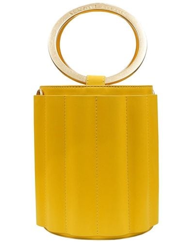 ALKEME ATELIER Water Metal Handle Small Bucket Bag - Yellow
