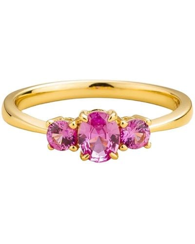 Juvetti Boble Ring In Pink Sapphire Set In Gold