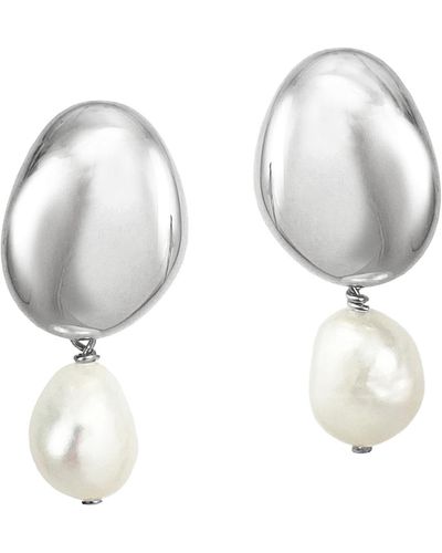 Biko Jewellery Galina Pearl Studs - White