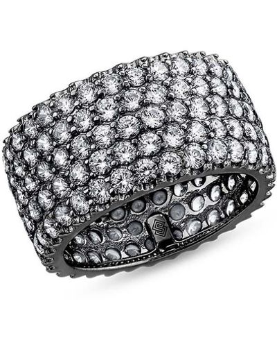 SALLY SKOUFIS Rebel Ring With Made White Diamonds In Premium Black Rhodium