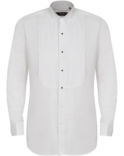 DAVID WEJ Wing Collar Cuff Dress Shirt - White