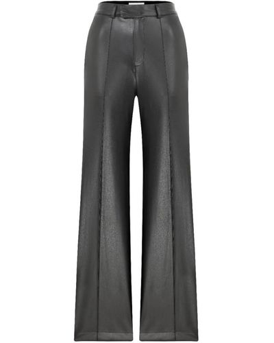 NAZLI CEREN Millie Vegan Leather Pants - Gray