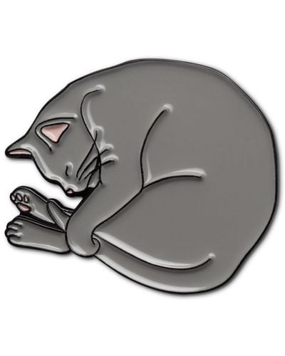 Make Heads Turn Enamel Pin Sleeping Cat - Grey