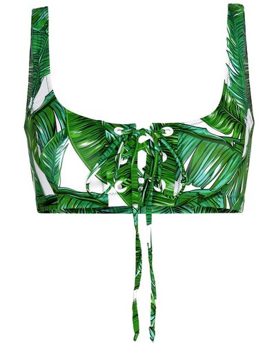 Noire Swimwear Jungle Crop Top Bikini - Green