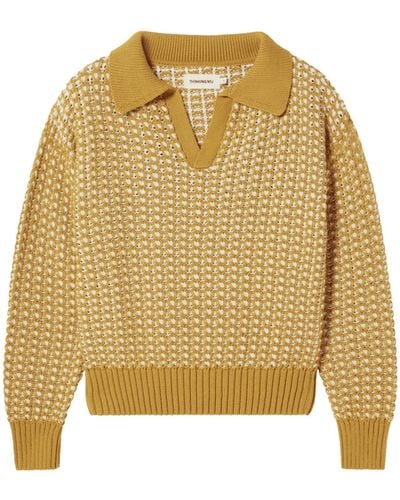Thinking Mu Yellow Knitted Paquita Sweater