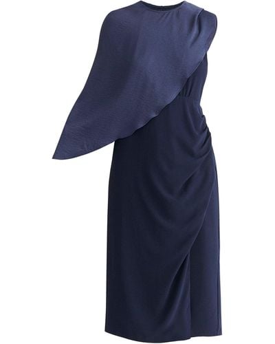 Paisie Detachable Cape Dress - Blue